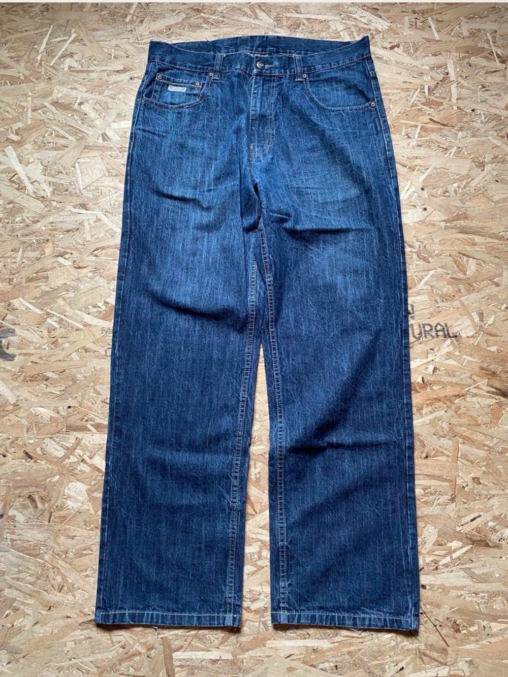 Relaxed Fit Size 36 Davoucci Men's Jeans in Dark Blue Denim